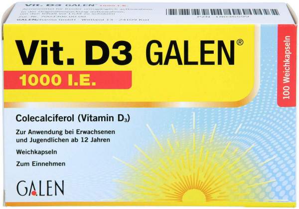 Vitamin D3 Galen 1000 I.E. Weichkapseln 100 Stück