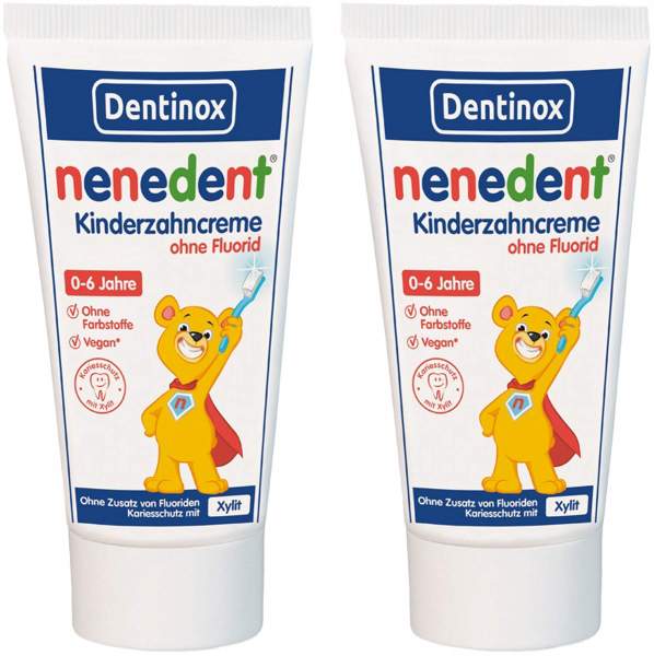 Nenedent Kinderzahncreme ohne Fluorid 0-6 Jahre 2 x 50 ml