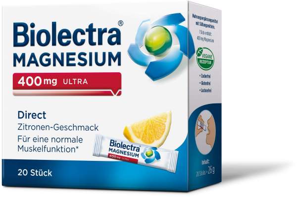 Biolectra Magnesium 400 mg Ultra Direct Zitronengeschmack 20...