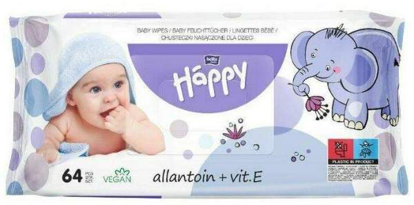 Bella Happy Baby Feuchttücher Allantoin &amp; Vit.E 64 Stück