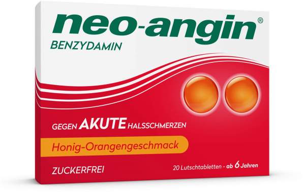 Neo angin Benzydamin Honig - Orange 20 Lutschtabletten