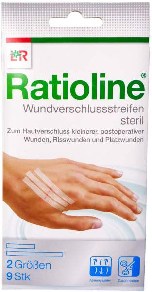 Ratioline Wundverschlussstreifen Steril 2 Größen 9 Stück