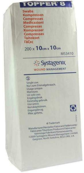 Topper 8 200 Kompressen Unsteril 10 X 10cm
