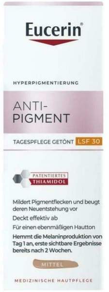 Eucerin Anti-Pigment Tagespflege Getönt mittel 50 ml Creme + gratis Eucerin Anti - Pigment Dual Serum Mini 7 ml