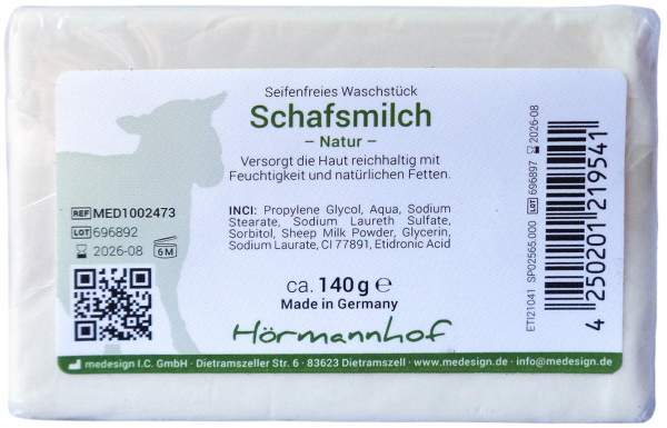 Seifenfreies Waschstück Schafsmilch Natur 140g