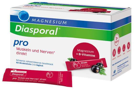 Magnesium Diasporal Pro Muskeln und Nerven direkt Direktgranulat 60 Sticks