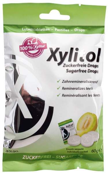 Miradent Xylitol Drops Zuckerfrei Melon 60 g Bonbons