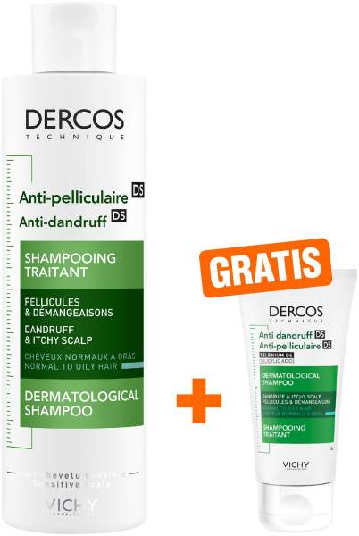 Vichy Dercos Anti Schuppen Shampoo fettige Kopfhaut 200 ml + gratis 50 ml