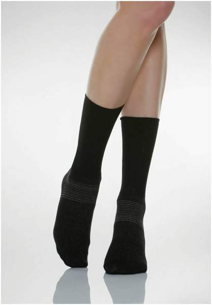 RelaxSan 550 Diabetic Socke mit X-Static-Ausrüstung 1 Paar Schwarz Größe 43-45