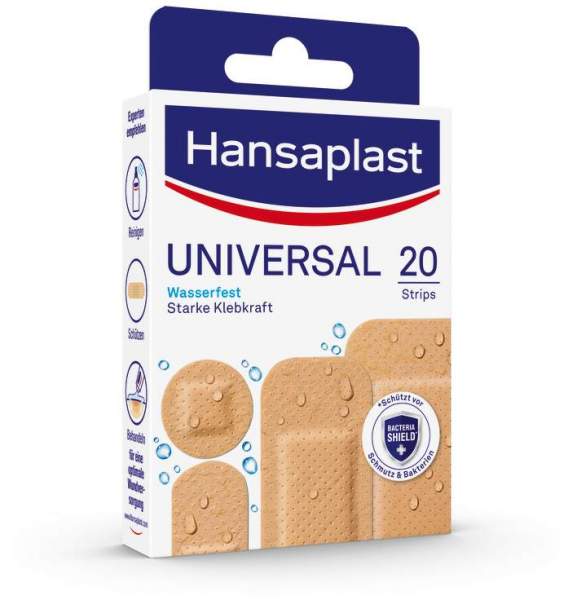 Hansaplast Universal Pflasterstrips wasserfest 4 Größen 20 Pflaster