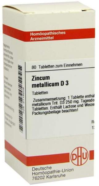 Zincum Metallicum D3 80 Tabletten