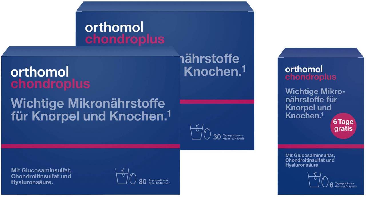 Orthomol Chondroplus Granulat und Kapseln 2 x 30 Beutel + gratis 6 Beutel