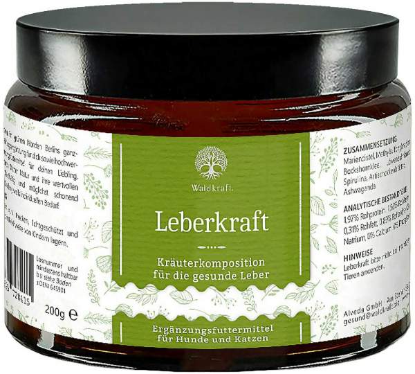 Leberkraft Kräuterkomposition 200 g Pulver für Hunde und Katzen