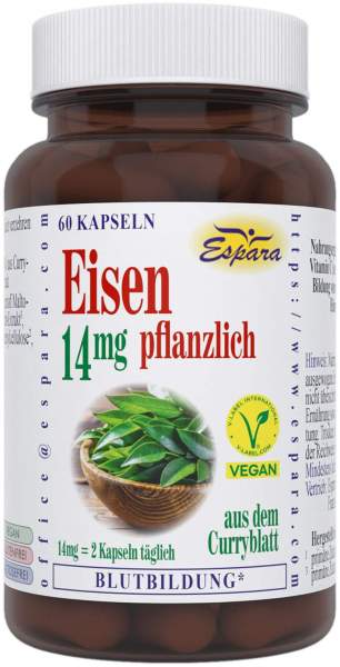 Eisen 14 mg Pflanzlich 60 Kapseln