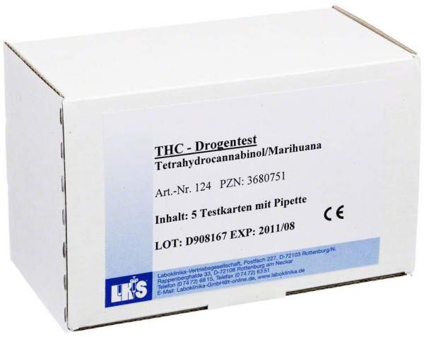 Drogentest Tetrahydrocannabinol Single Card Urin Lks 5 Tests