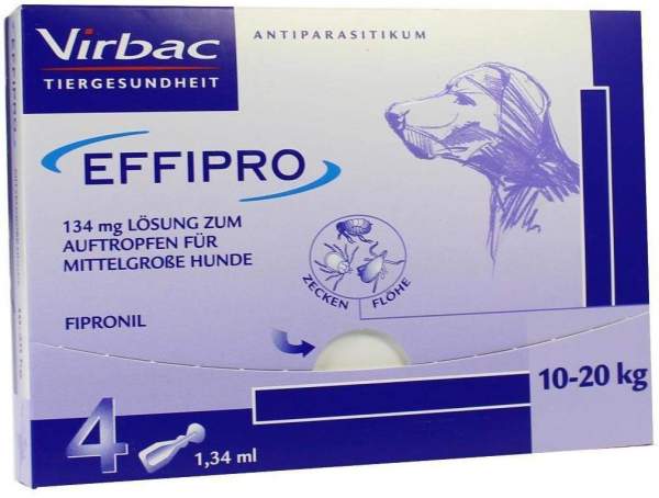 Effipro 134 mg Pipettlösung zum Auftropfen für mittelgroße Hunde 4 Stück
