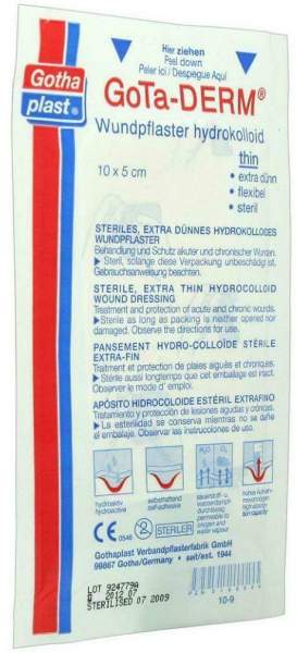 Gota Derm Wundpflaster Hydrokolloid Thin 10x5cm 1 Pflaster
