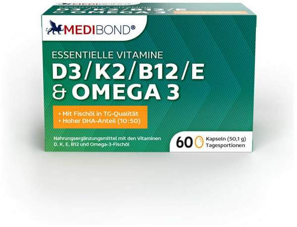 MEDIBOND D3, K2, B12, E &amp; Omega 3