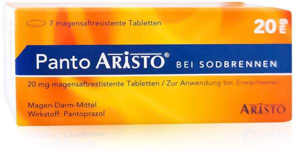 Panto Aristo bei Sodbrennen 20 mg 7 Magensaftresistente Tabletten