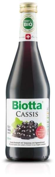 Biotta Cassis Direktsaft Mit Teeauszug und Agavendicksaft