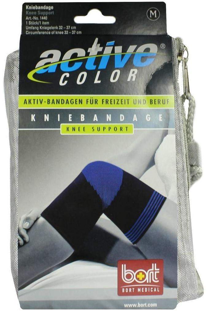 Bort Activecolor Sport Kniebandage Größe L - Rutschfeste Bandage In Schwarz/Grün