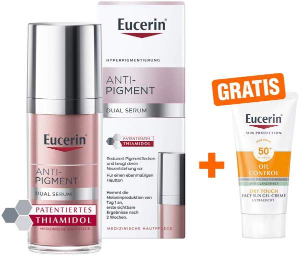 Eucerin Anti-Pigment Dual Serum 30 ml Creme + gratis Sun Gel-Creme Oil Control 20 ml