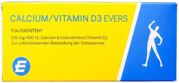Calcium Vitamin D3 Evers 600 mg-400 I.E Kautabletten 100 Stück