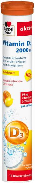 Doppelherz Vitamin D3 2000 I.E. Brausetabletten 15 Stück
