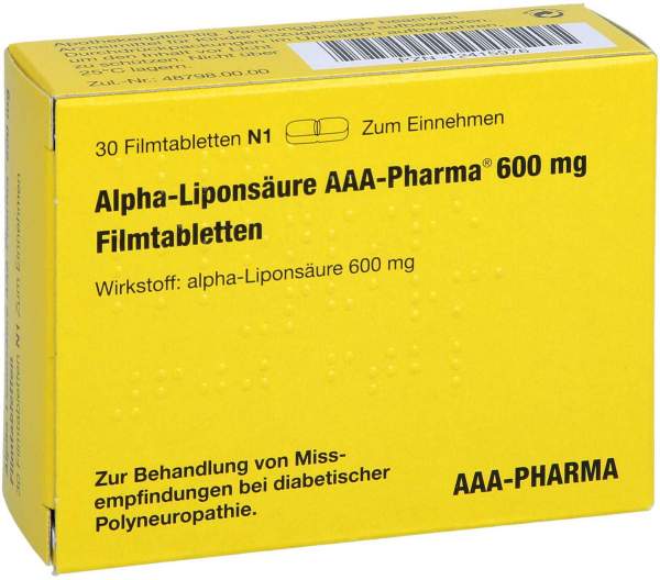 Alpha Liponsäure Aaa Pharma 600 mg 30 Filmtabletten