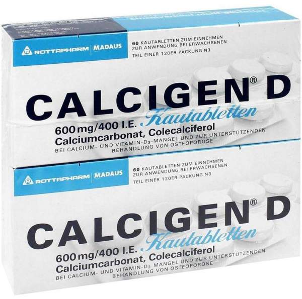 Calcigen D 600 mg Pro 400 I.E. 120 Kautabletten