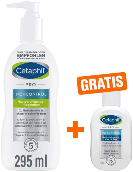 Cetaphil Pro Itch Control Pflege - Lotion 295 ml + gratis Cetaphil Pro Itch Control Waschlotion 29 ml