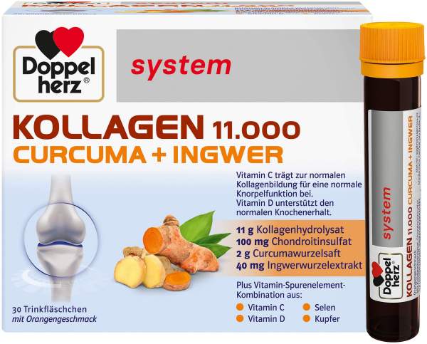 Doppelherz system Kollagen 11.000 Curcuma + Ingwer 30 x 25 ml Ampullen