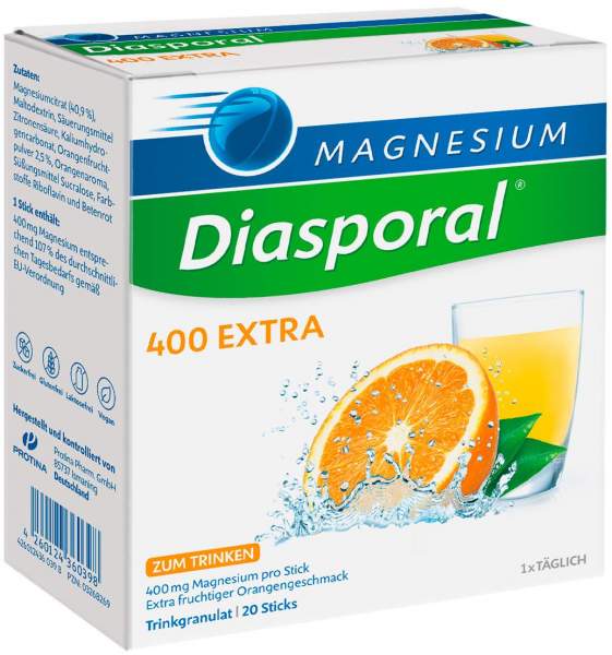 Magnesium Diasporal 400 Extra Trinkgranulat 20 Stück