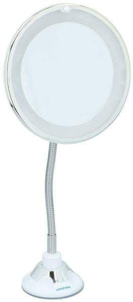 LED Kosmetik Spiegel mit Saugnapf und 18 LEDs, 10-fach Vergrößung sowie flexibler Wandhalterung