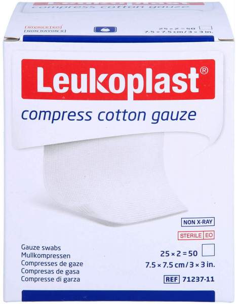 Leukoplast compress Cotton Gauze 7,5 x 7,5 cm ste.