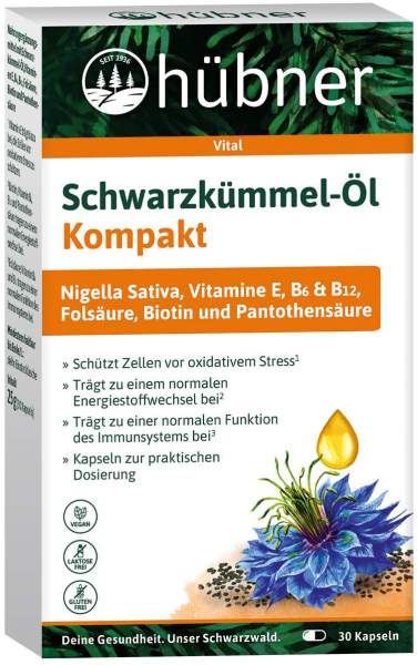 Hübner Schwarzkümmel-Öl Kompakt 30 Kapseln