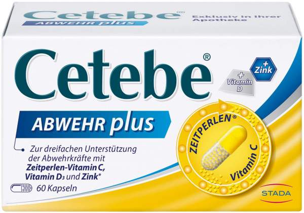 Cetebe Abwehr plus Vitamin C+Vitamin D3+ Zink 60 Kapseln