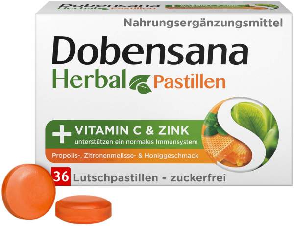 Dobensana Herbal Propolis-, Zitronenmelisse- &amp; Honiggeschmack 36 Lutschpastillen