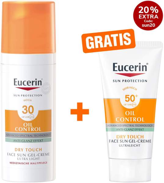Eucerin Sun Oil Control Face Gel- Creme LSF 30 + gratis Sun Gel-Creme Oil Control 20 ml
