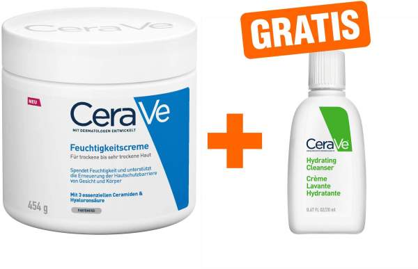 CeraVe Feuchtigkeitscreme 454 g + gratis Reinigungslotion
