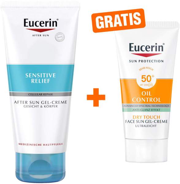 Eucerin Sun Sensitive Relief After Sun 200 ml Gel-Creme + gratis Sun Gel-Creme Oil Control 20 ml