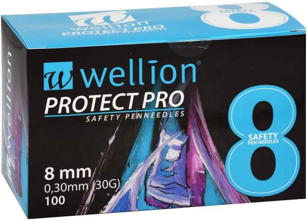 Wellion Protect Pro Safety Pen-Needles 30 G 8 mm 100 Stück