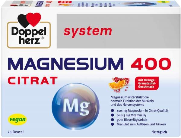 Doppelherz system Magnesium 400 Citrat Granulat 20 Beutel