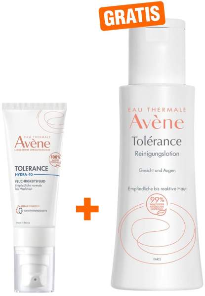 Avene Tolerance Hydra-10 Feuchtigkeitsfluid 40 ml + gratis Tolerance Reinigungslotion 100 ml