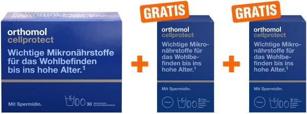 Orthomol Cellprotect Granulat - Tabletten - Kapsel 30 Stück + gratis Orthomol Cellprotect 2 x 3 Stück