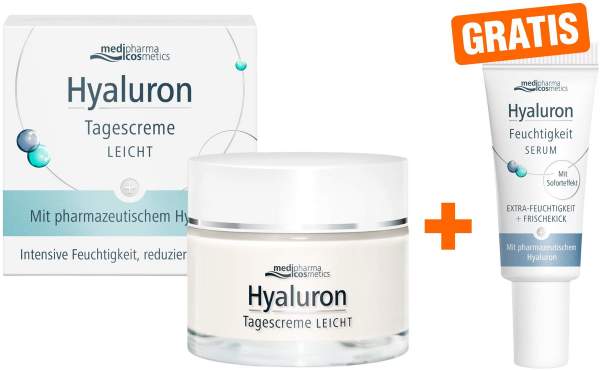 medipharma cosmetics Hyaluron Tagescreme leicht 50 ml + gratis Hyaluron Feuchtigkeit Serum 5 ml