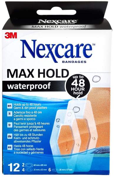 Nexcare Max Hold Waterproof Pflasterstrips 3 Gr o2
