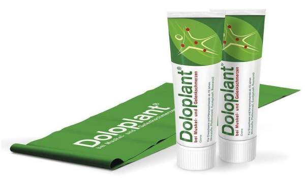 Doloplant Muskel- Gelenkschmerzen 2 x 100 g + gratis Gymnastikband