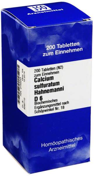 Biochemie 18 Calcium Sulfuratum D6 Tabletten 200 Tabletten