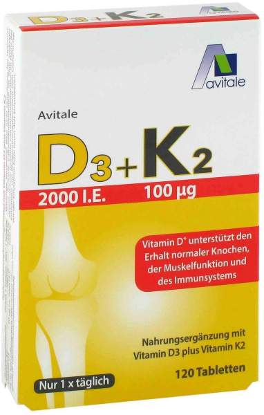 Vitamin D3 2000 I.E. + K2 100 µg 120 Tabletten